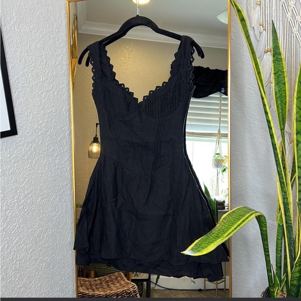 House of CB Tilly Black Pin Tuck Mini Dress